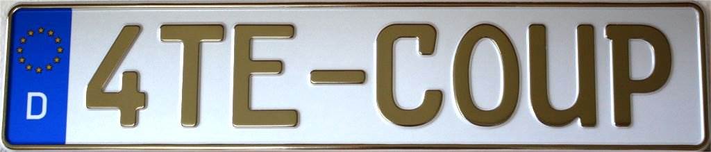 German Europlate gold letters