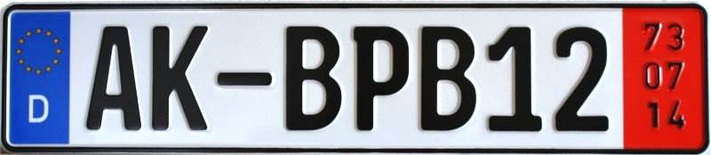 German Export Zoll Plate AK-BP12