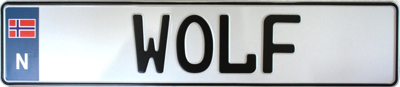 Norway License Plate WOLF