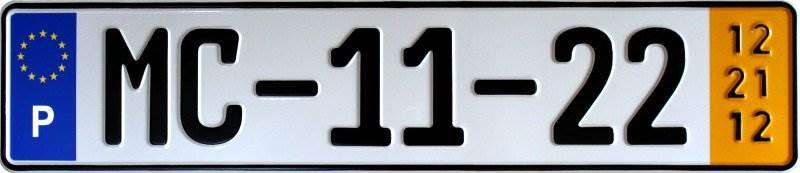 Portugal License Plate