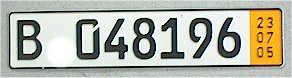 German temporary license plate