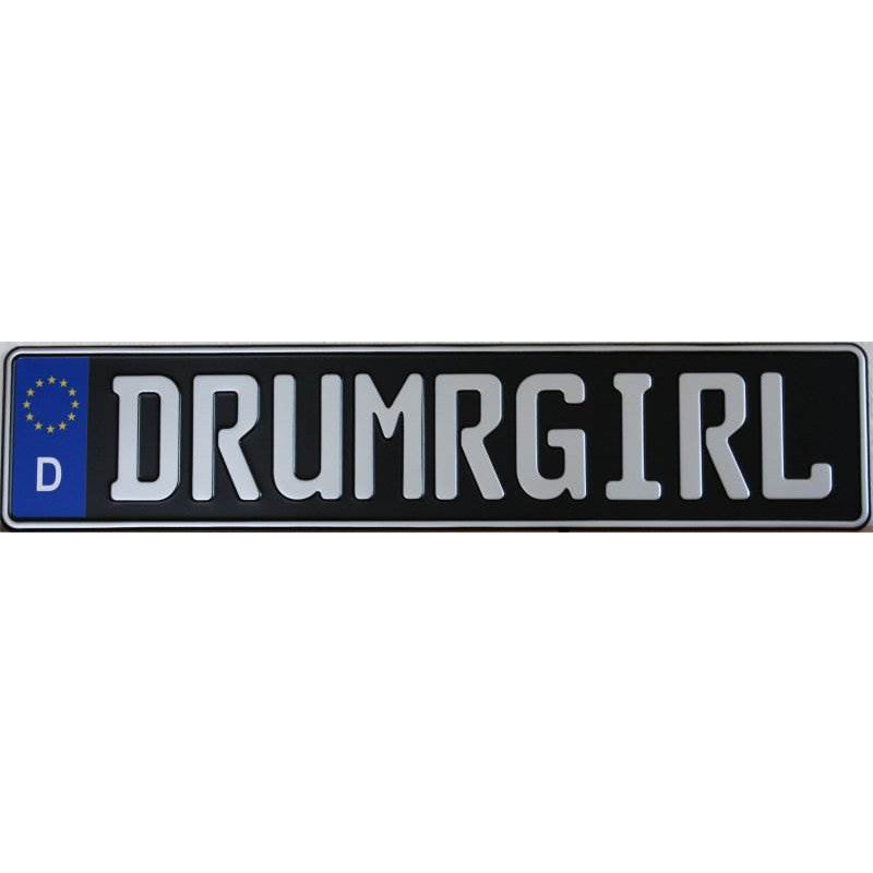 black europlate silver lettering