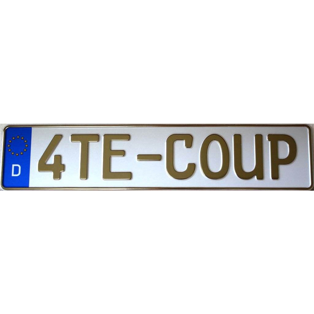 German Europlate gold letters