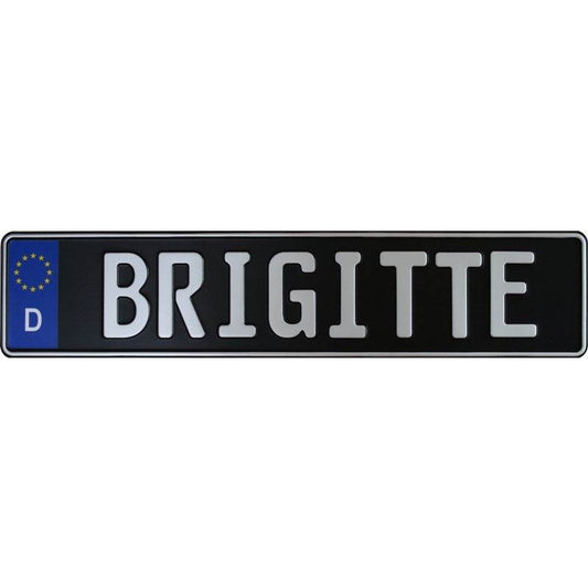 black europlate silver lettering