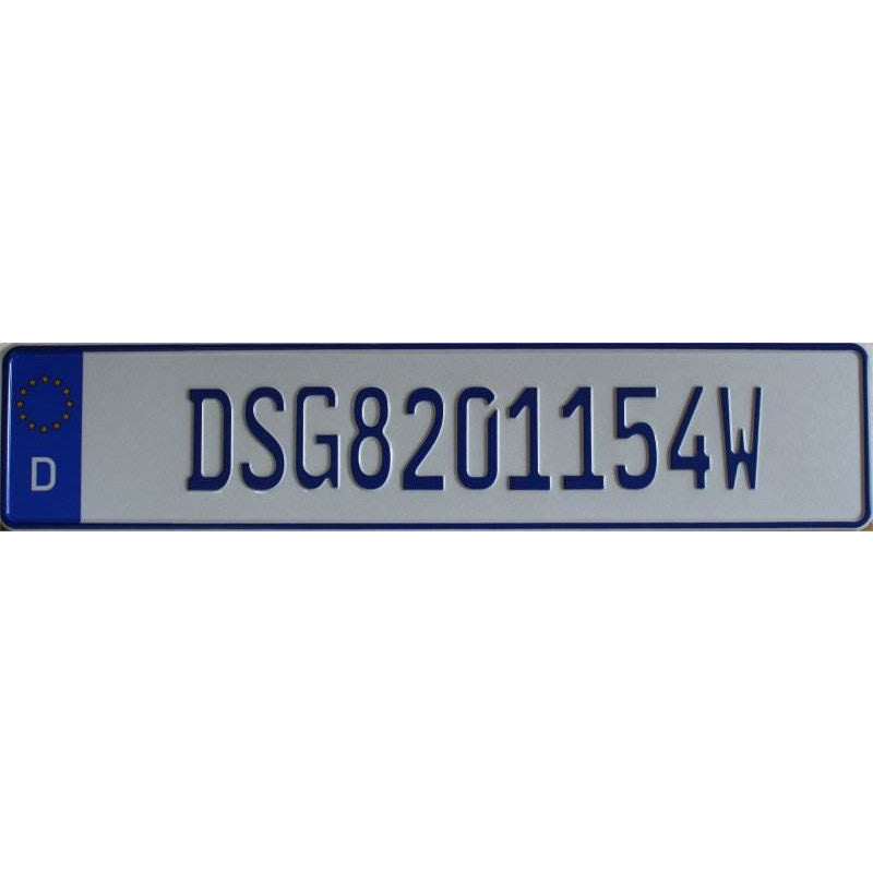 German EEC Reflective White with Blue Text