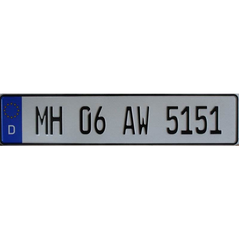 German Plate with Black Text Small Font