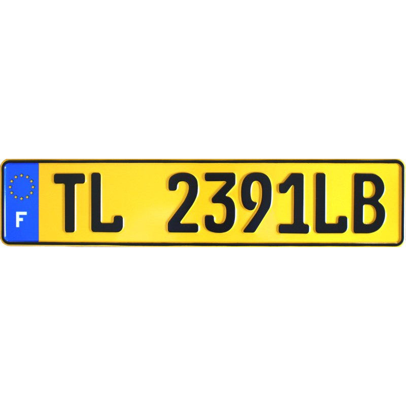 France License Plate yellow