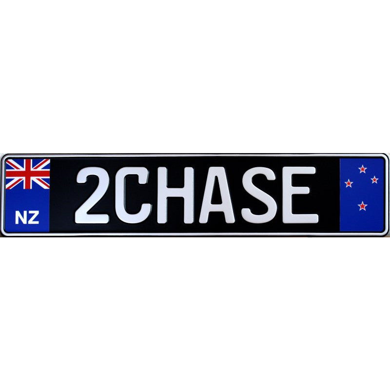 New Zealand License Plate black