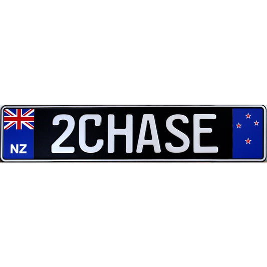 New Zealand License Plate black