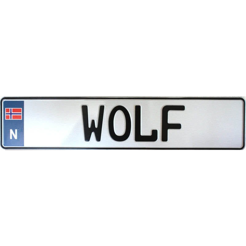 Norway License Plate WOLF