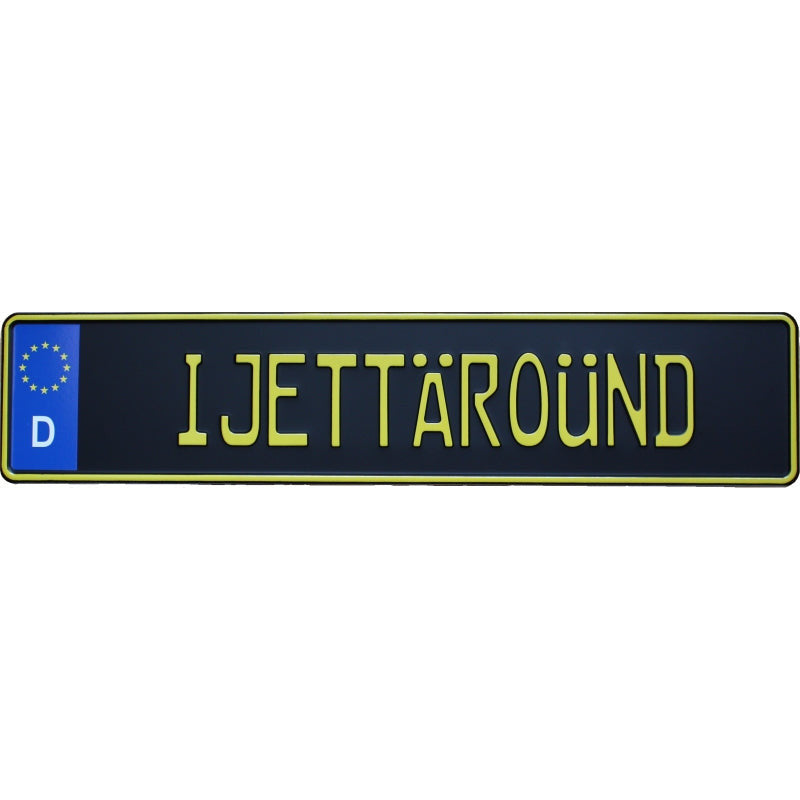 Matte Black with Yellow Text Small Font