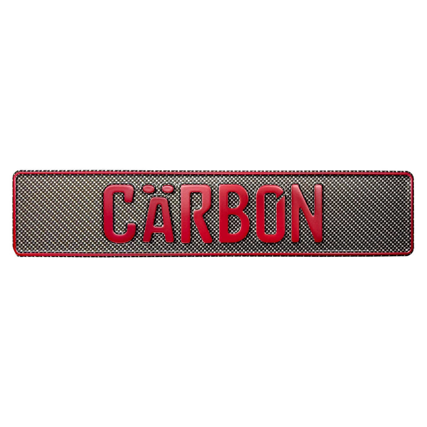 Carbon Fiber plate With Red Text