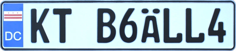 Washington DC Europlate