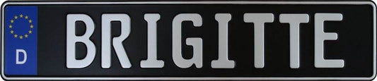 black europlate silver lettering