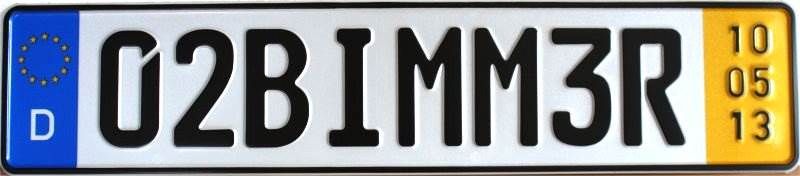 DKZ License Plate Temporary Euro Plate