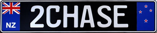 New Zealand License Plate black