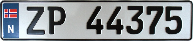 Norway License Plate ZP 44375